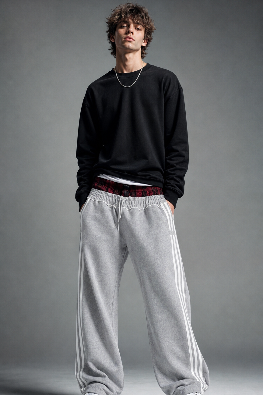 SWEATPANTS - DOUBLE WAISTED